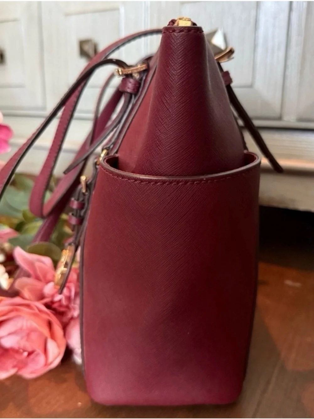 Michael Kors Charlotte Saffiano Top Zip Tote Bag